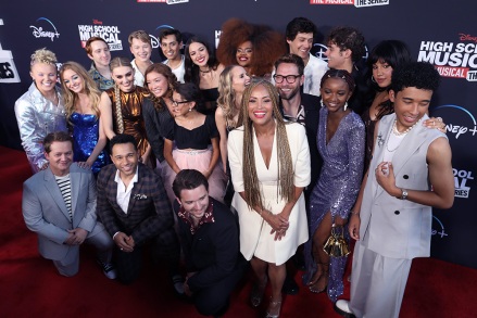 The tint and producers pose on the red carpet, prior to the premiere of the DISNEY  Series: 'HIGH SCHOOL MUSICAL: THE MUSICAL: THE SERIES', Season three at Walt Disney Studio, in Burbank, California, USA, 27 July 2022. DISNEY  Series: 'HIGH SCHOOL MUSICAL: THE MUSICAL: THE SERIES', Burbank, USA - 27 Jul 2022